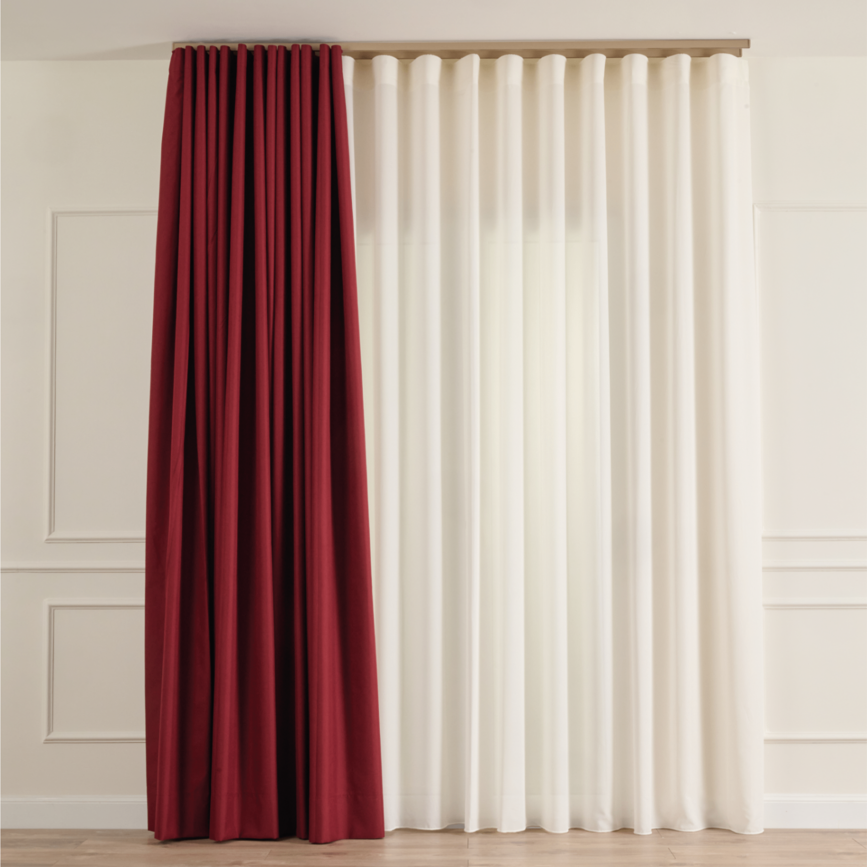 Vino Intenso with ivory sheer